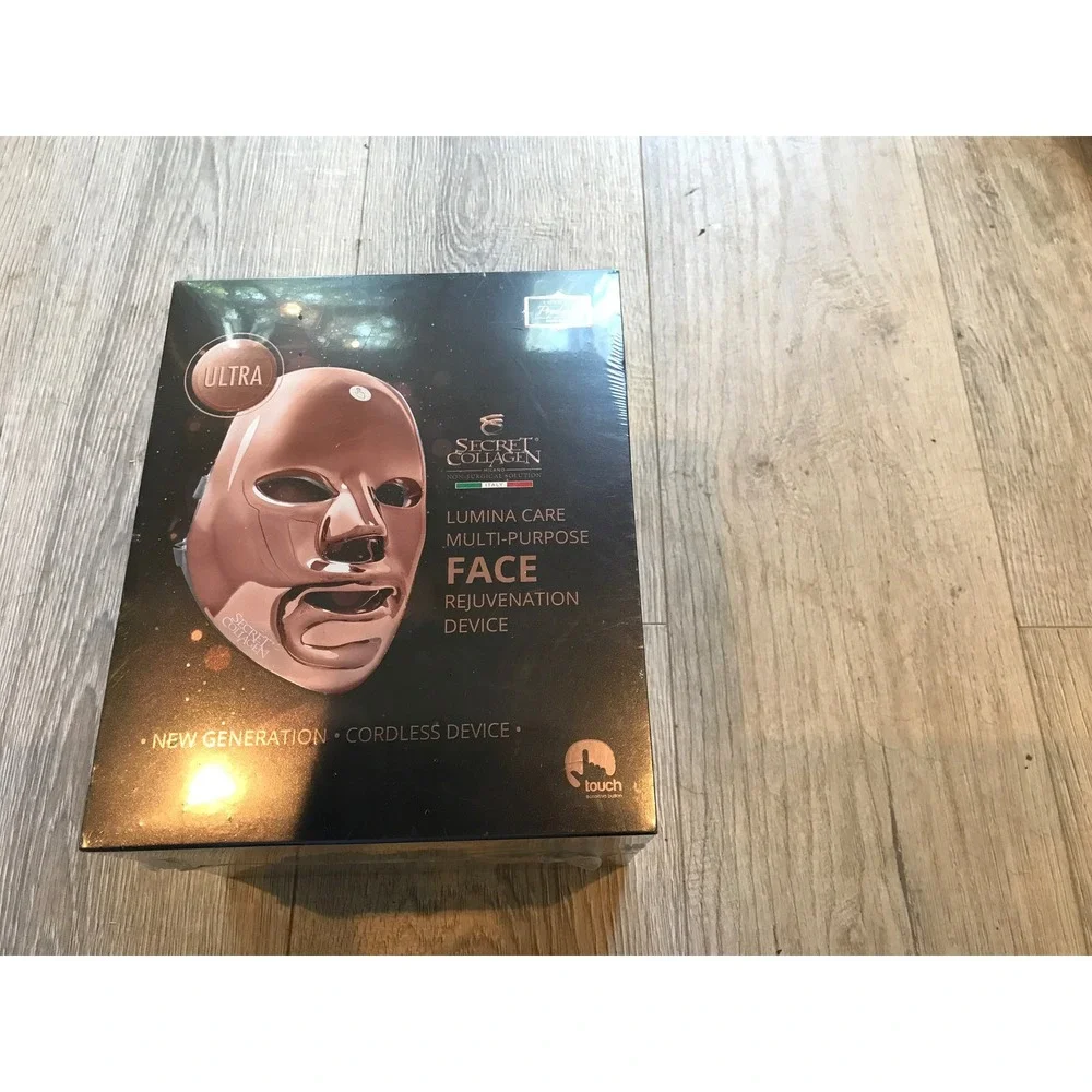 Secret Collagen LED Face Rejuvenation Device & Predire Paris Neck Mask Set NEW